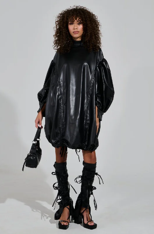 I NEED SOME SPACE PU MINI DRESS Elegant Silk Mini Dress