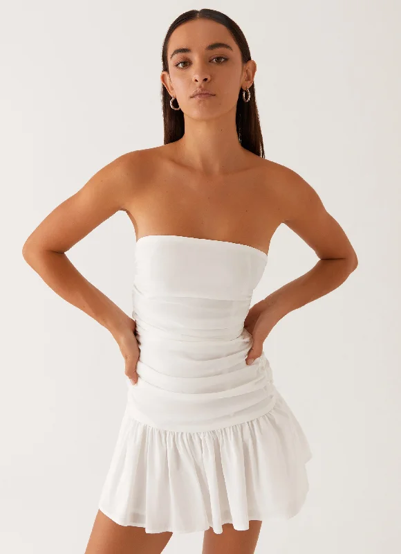 Carmel Mini Dress - White Chic Sleeveless Mini Dress