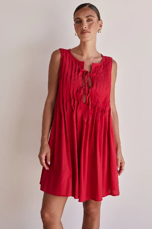 Harper Mini Dress (Red) Trendy Camisole Mini Dress