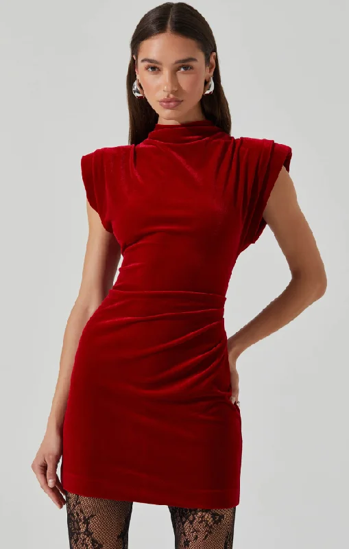Ila Velvet Mini Dress Elegant Vintage Mini Dress