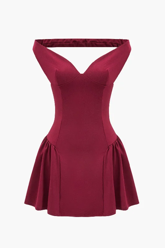 V-Neck Sleeveless Backless Mini Dress Cozy Jersey Mini Dress