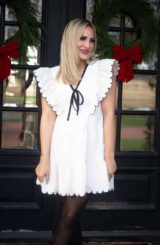Savor The Season Cream Mini Dress Stylish Button-Down Mini Dress
