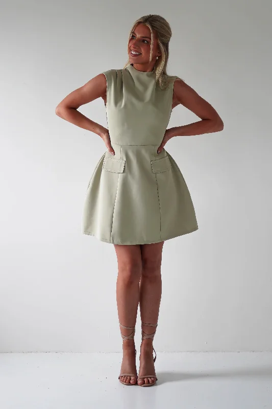 Stella Structured Mini Dress | Sage Stylish Summer Mini Dress
