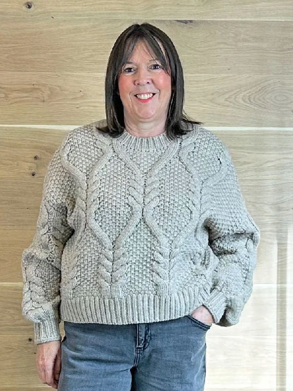 ACL Cable Knit Jumper Mink Seamless Knitted Crochet