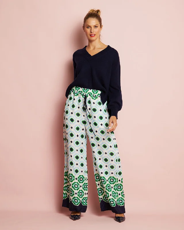 ARLINGTON MILNE JOSIE V NECK JUMPER - NAVY Sequined Glittery Shiny