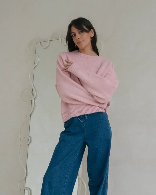 Barcelona Jumper - Pink Boxy Sweater Fitted Sweater A-Line