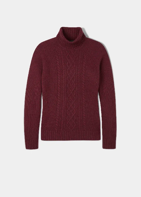 Brightmere Ladies Roll Neck Jumper In Bordeaux Casual Formal Business