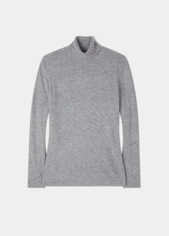 Rebecca Ladies Roll Neck Jumper In Silver Stylish Fashionable Trendy