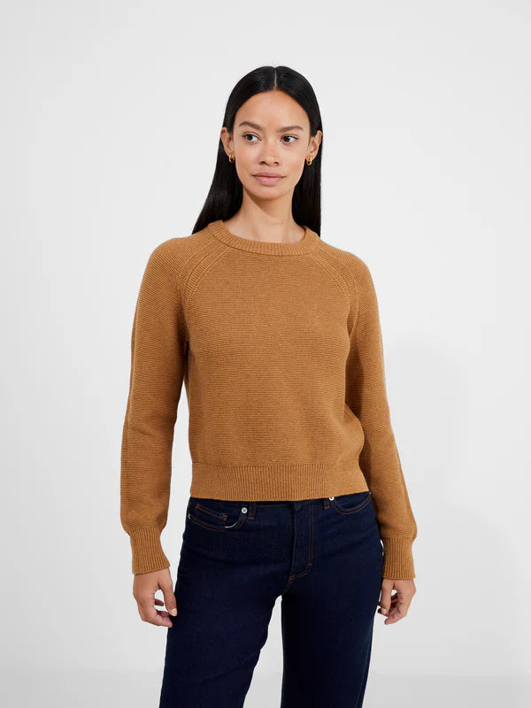 French Connection Lily Mozart Crew Neck Jumper-Tobacco Brown-78KZF Solid Color Striped Floral Print French Connection Lily Mozart Crew Neck Jumper-Tobacco Brown-78KZF Solid Color Striped Floral Print
