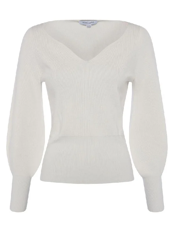 Great Plains Womens Magda Jumper Milk Seamless Knitted Crochet