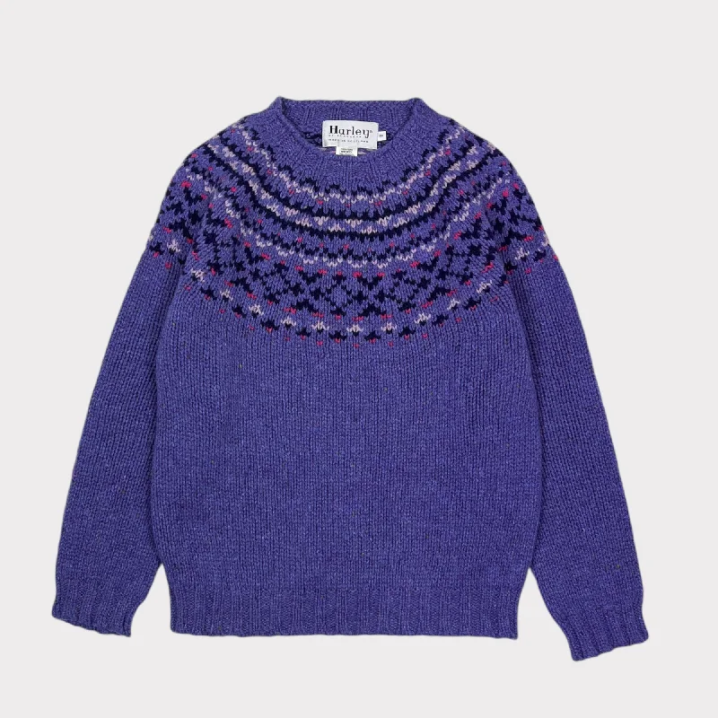 Harley Of Scotland Chunky Fair-Isle Jumper Vatersay Collared Crew Neck Turtle Neck