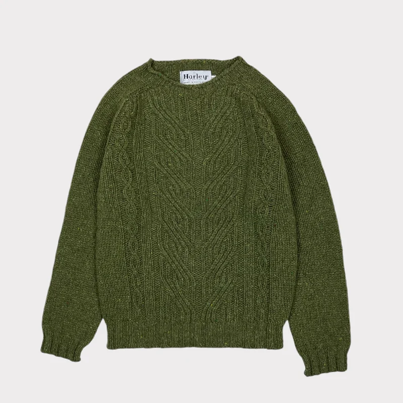 Harley Of Scotland Wool Nep Twist Jumper Raasay Seamless Knitted Crochet