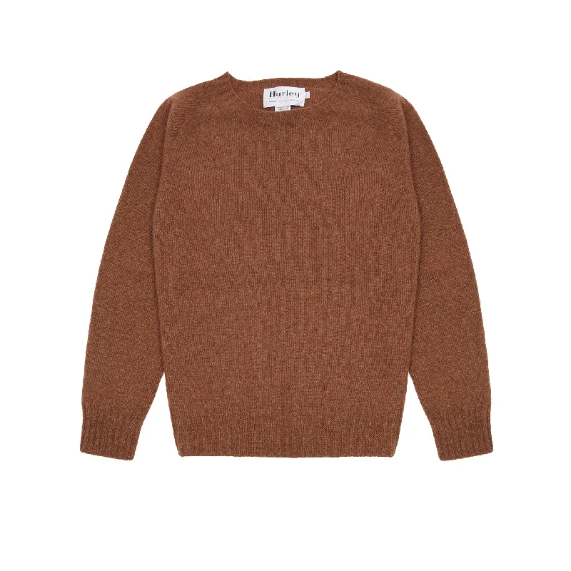 Harley Women's Crew Neck Jumper in Hazelnut Open Front Closed Front Wrap Front