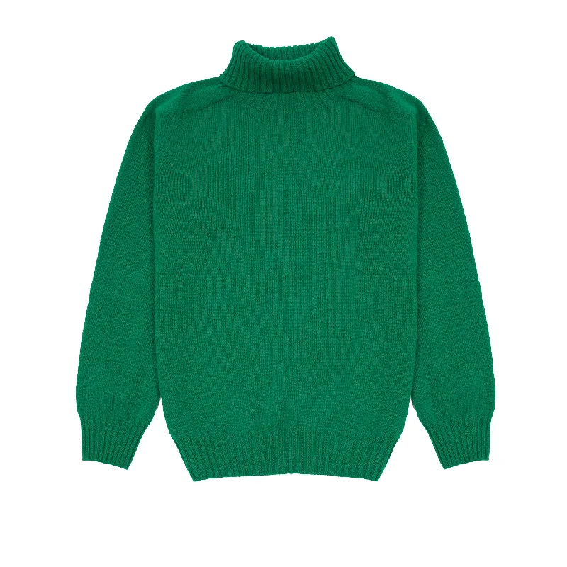 Harley Women's Lambswool Roll Neck Jumper in Jungle Neon Metallic Matte