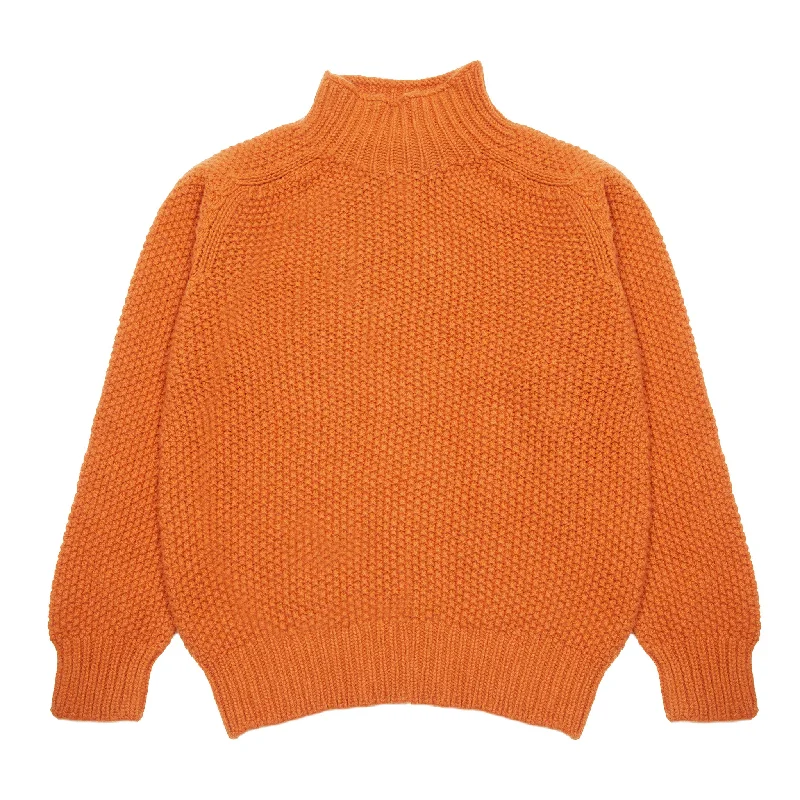 Harley Women's Moss Stitch High Neck Jumper in Sienna Oversized Loose Flowy