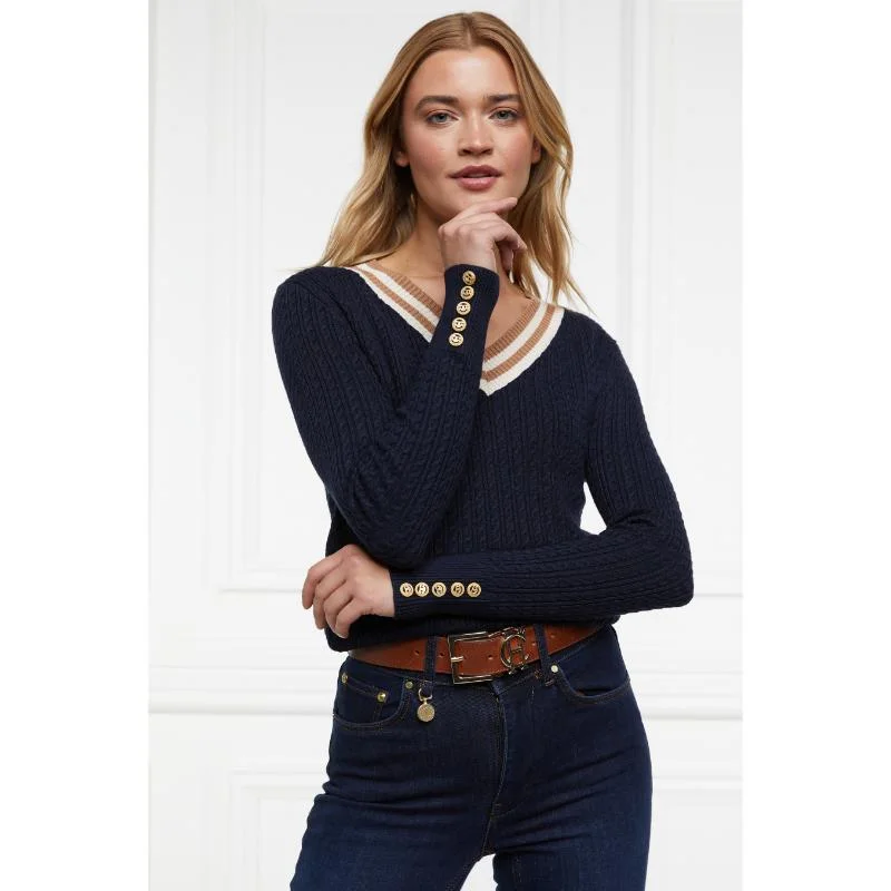Holland Cooper Zoe Ladies Knit Jumper - Ink Navy Lightweight Heavyweight Midweight