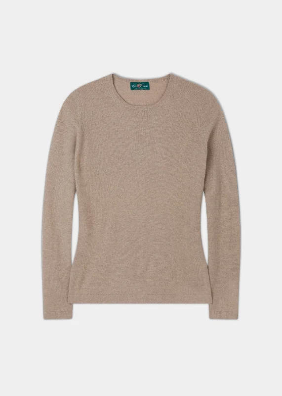 Zoe Ladies Cashmere Crew Neck Jumper In Linen Fleece Fabric Down Fabric Feather Fabric Zoe Ladies Cashmere Crew Neck Jumper In Linen Fleece Fabric Down Fabric Feather Fabric