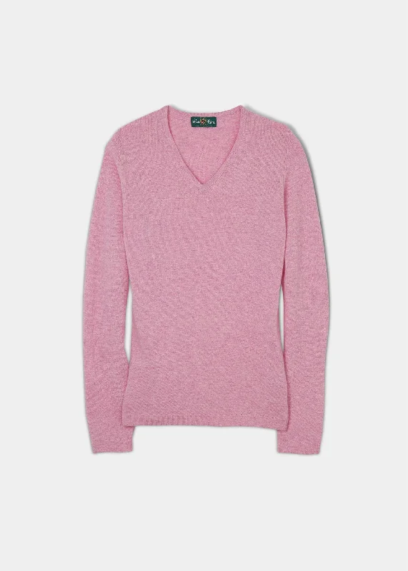 Georgina Ladies Geelong Lambswool Vee Neck Jumper In Flamingo Open Front Closed Front Wrap Front Georgina Ladies Geelong Lambswool Vee Neck Jumper In Flamingo Open Front Closed Front Wrap Front