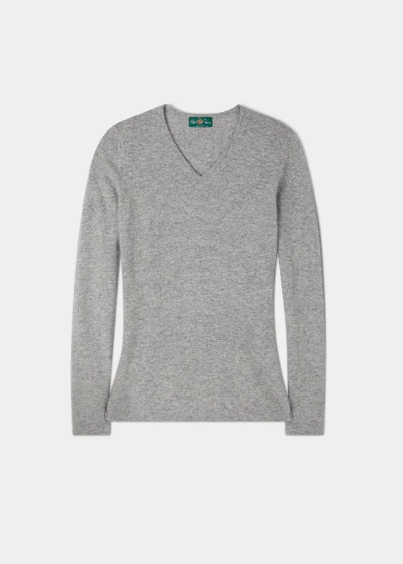 Georgina Ladies Geelong Lambswool Vee Neck Jumper In Silver Wool Fabric Cashmere Fabric Tweed Fabric Georgina Ladies Geelong Lambswool Vee Neck Jumper In Silver Wool Fabric Cashmere Fabric Tweed Fabric