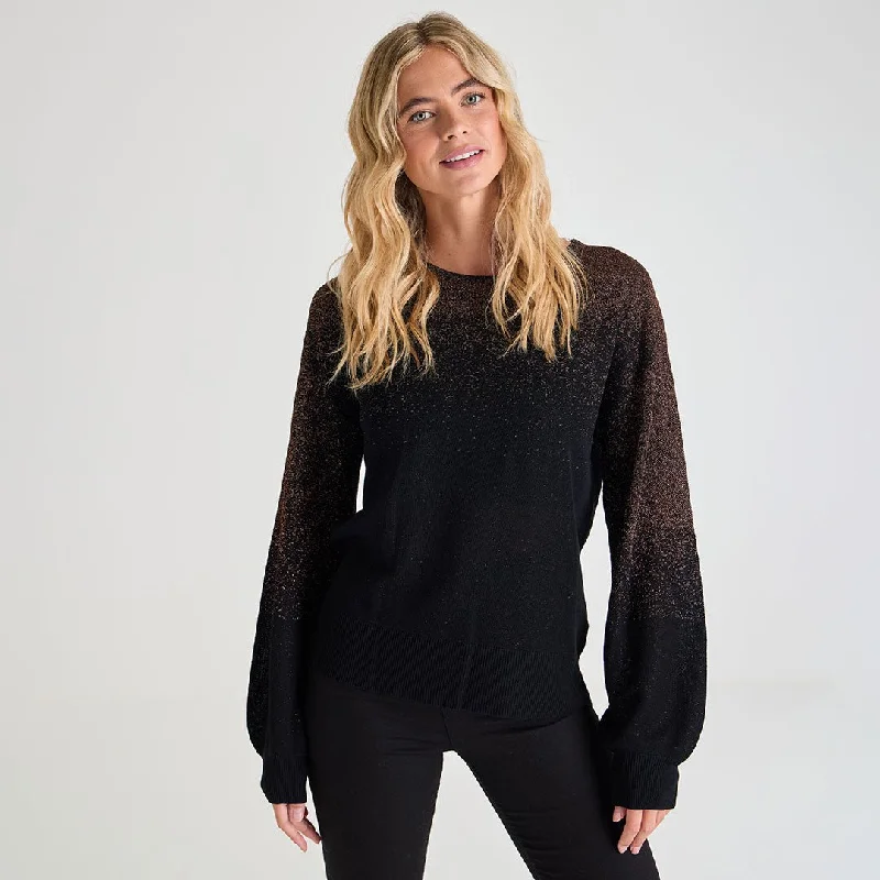 Ladies Lurex Jumper Chenille Blend Fleece Blend Nylon Blend