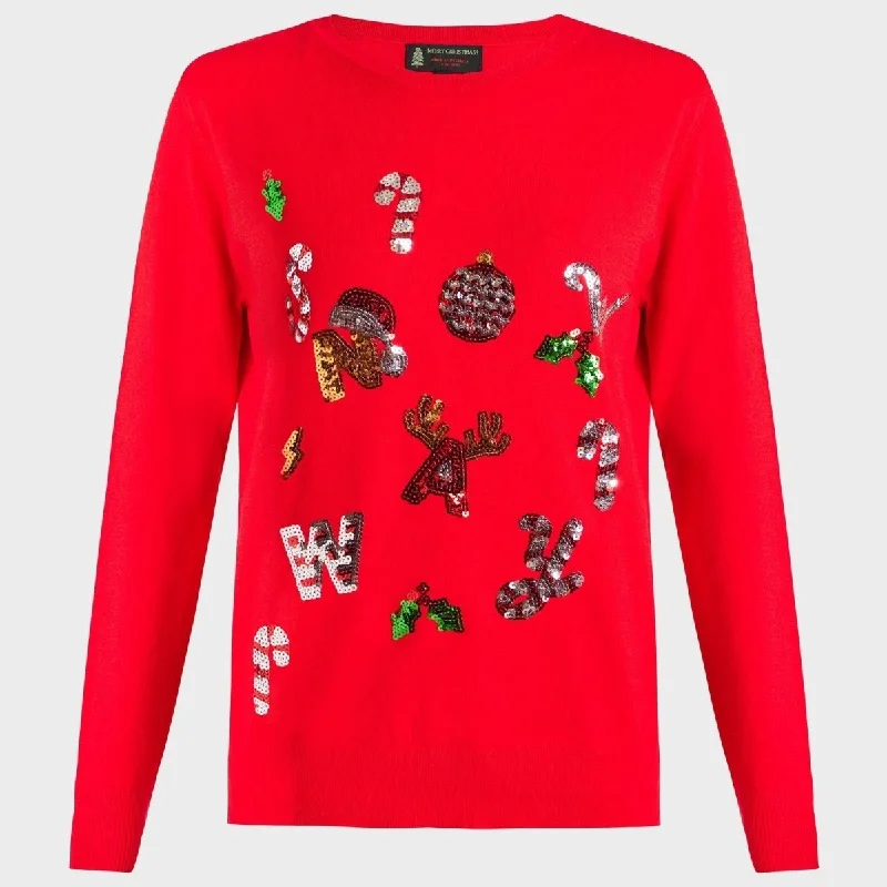 Ladies Snow Day Christmas Jumper Satin Fabric Silk Fabric Chiffon Fabric