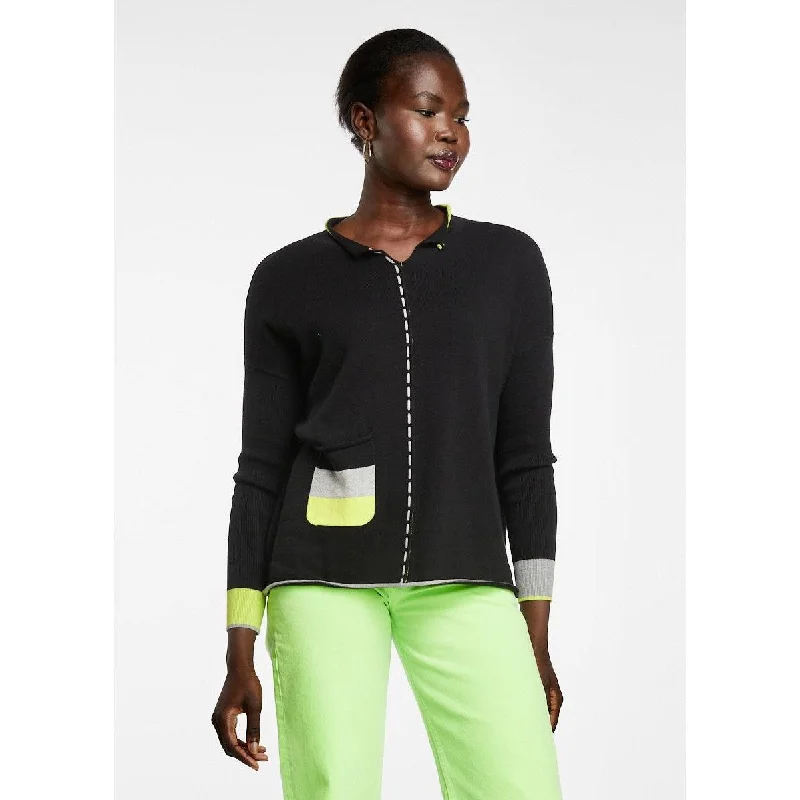 LD & Co Chord Detail Jumper Black Bright Pastel Dark