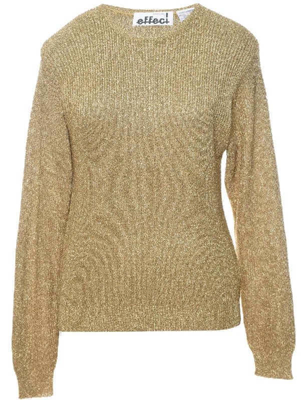 Lurex Thread Pattern Jumper - L Iron Safe Non-Iron Wrinkle Free