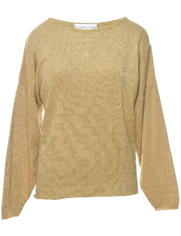 Lurex Thread Pattern Jumper - L Chenille Blend Fleece Blend Nylon Blend