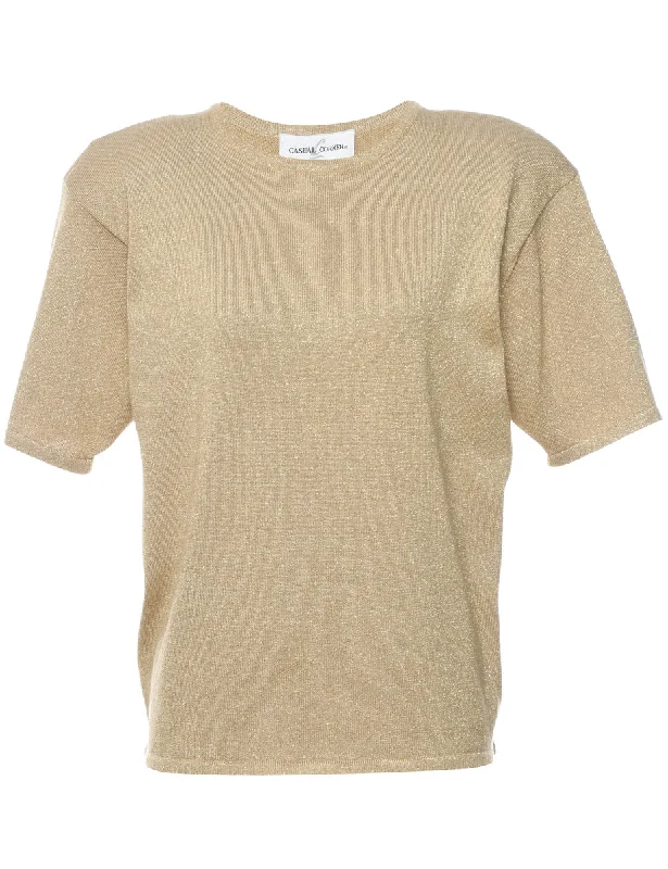 Lurex Thread Pattern Jumper - L Machine Wash Dry Clean Hand Wash