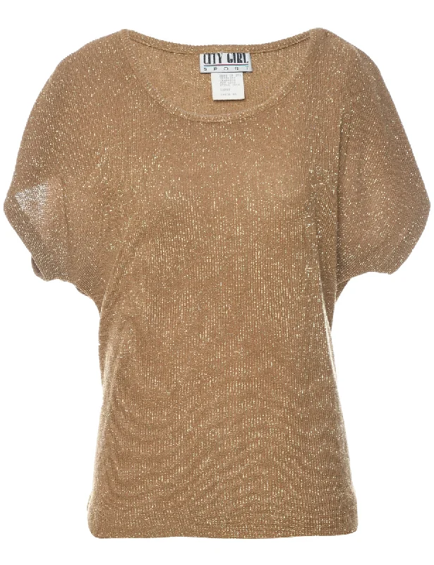 Lurex Thread Pattern Jumper - L Satin Fabric Silk Fabric Chiffon Fabric