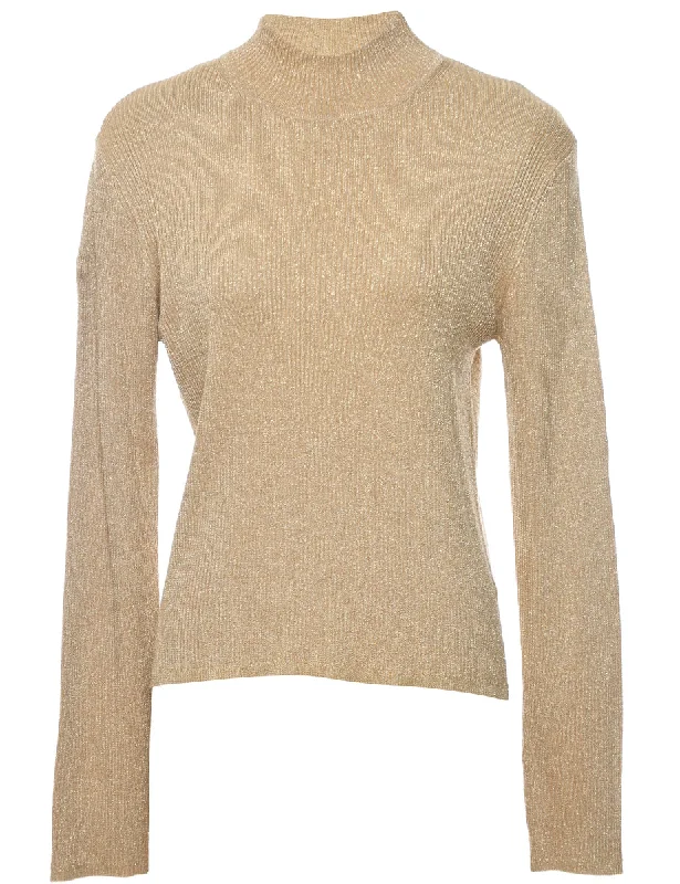 Lurex Thread Pattern Jumper - M Machine Wash Dry Clean Hand Wash