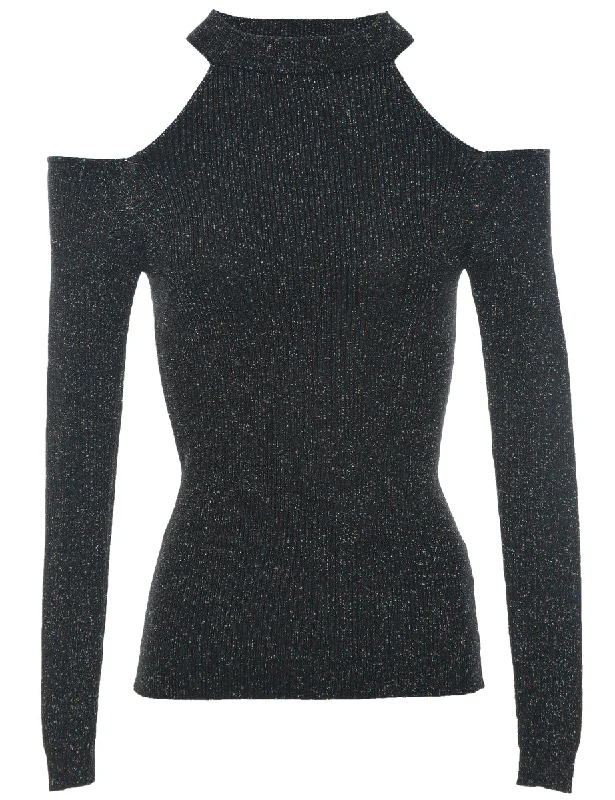 Lurex Thread Y2K Jumper - S Terry Terry Cloth Terry Knit