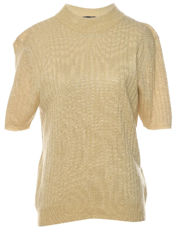 Lurex Thread Pattern Jumper - S Modern Contemporary Chic