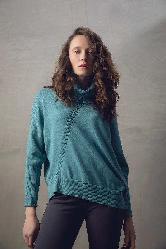 Marble Ladies JUMPER Sea Foam and Sea Green Mesh Blend Leather Blend Suede Blend