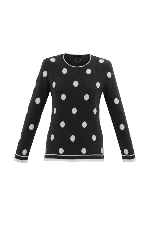 Marble  Ladies SPOTTED JUMPER Black & White Lightweight Heavyweight Midweight