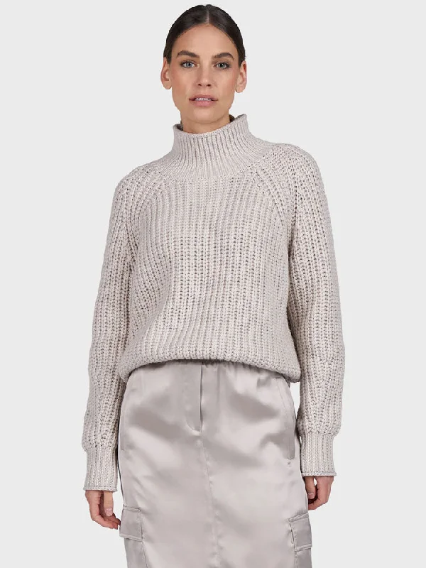 Marc Aurel Turtleneck Jumper Light Taupe Solid Color Striped Floral Print
