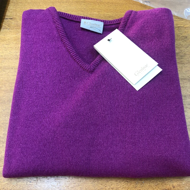 ⭐️new⭐️ Ladies Glenbrae V neck lambswool jumper Real Fur Shearling Chenille