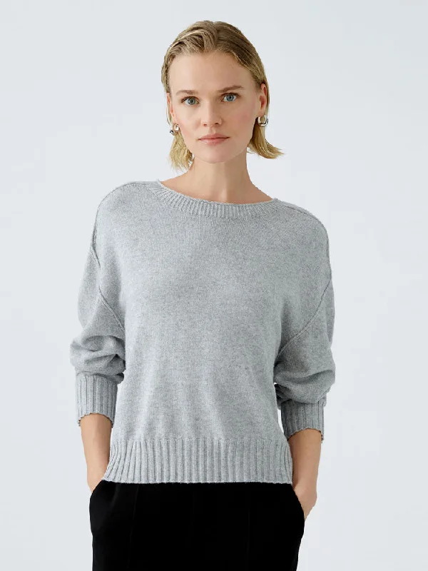 Oui Jumper Light Grey Modern Contemporary Chic
