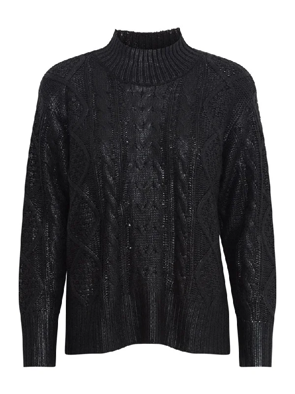 Pulz PzAmira Jumper Black Beauty Handmade Hand-knitted Hand-woven