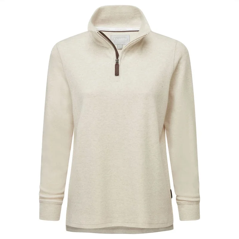 Schoffel Appletree Bay 1/4 Zip Ladies Jumper - Oat Anti-Pilling Anti-Shrink Durable