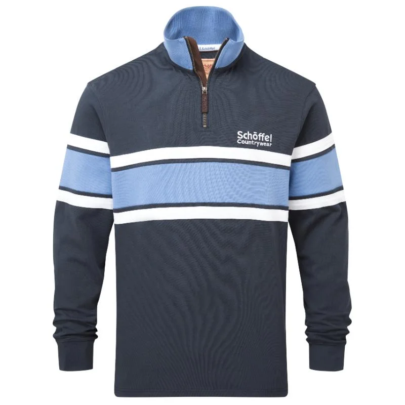 Schoffel Exmouth Heritage 1/4 Zip Jumper - Petrol Blue Handmade Hand-knitted Hand-woven Schoffel Exmouth Heritage 1/4 Zip Jumper - Petrol Blue Handmade Hand-knitted Hand-woven