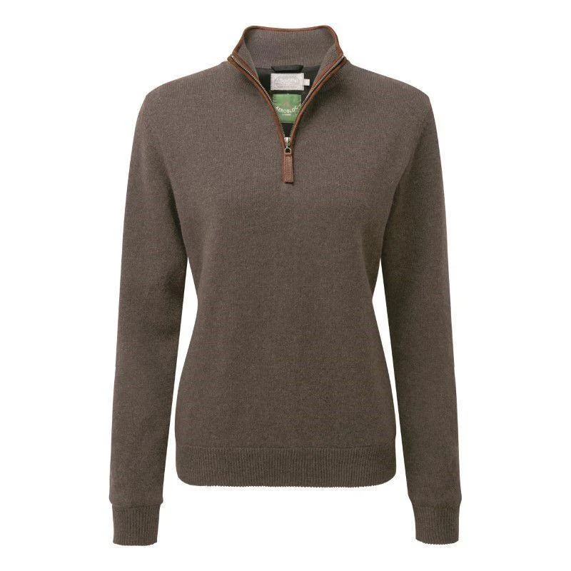 Schoffel Ladies Lambswool Aerobloc 1/4 Zip Neck Jumper - Mole Notch Collar Peter Pan Collar Cowl Neck Schoffel Ladies Lambswool Aerobloc 1/4 Zip Neck Jumper - Mole Notch Collar Peter Pan Collar Cowl Neck