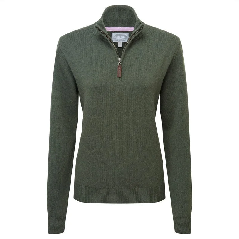 Schoffel Pateley Ladies Jumper - Dark Cedar Mesh Blend Leather Blend Suede Blend