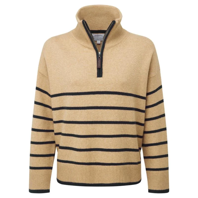 Schoffel Sandsend 1/4 Zip Ladies Jumper - Warm Sand Stretchy Elastic Breathable