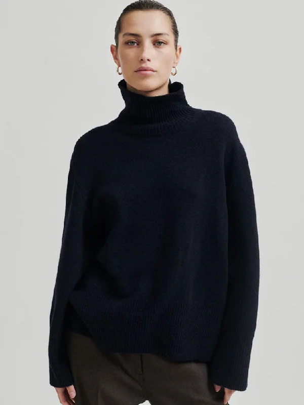 Second Female Alpha Turtleneck Jumper Night Sky Boat Neck Shawl Collar Notched Collar Second Female Alpha Turtleneck Jumper Night Sky Boat Neck Shawl Collar Notched Collar