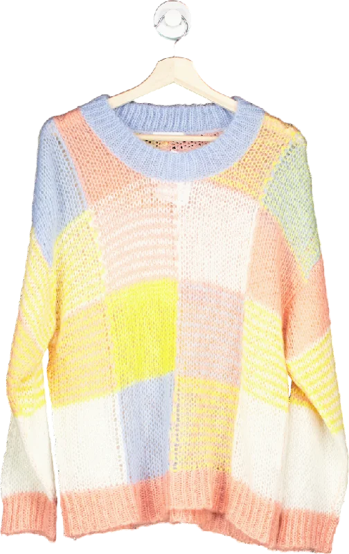Stine Goya Multicolour Gingham Knitwear Sana Jumper M Mesh Sweater Canvas Denim