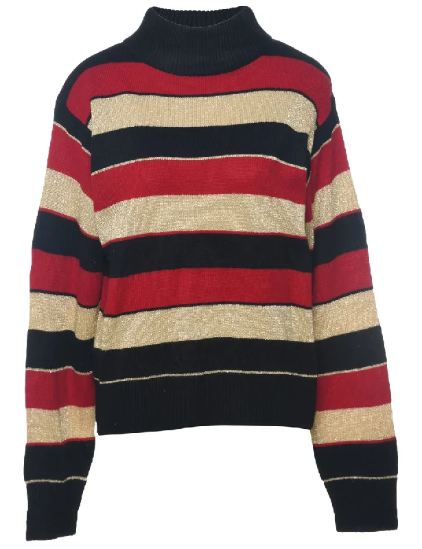 Striped Jumper - M Embroidered Appliqued Beaded