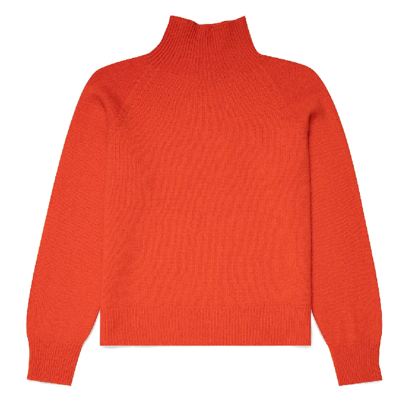 Sunspel Womens Lambswool Funnel Neck Jumper Magma Mesh Sweater Canvas Denim