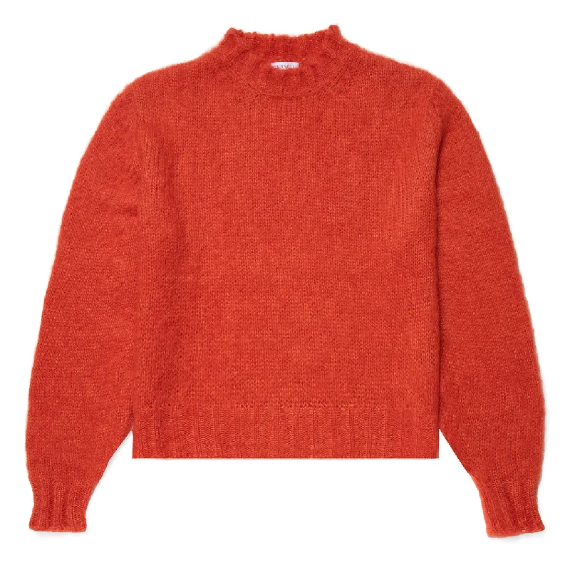 Sunspel Womens Mohair Silk Crew Neck Jumper Magma Mesh Fabric Canvas Fabric Denim Fabric