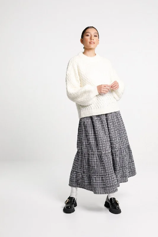 Thing Thing - Toastie Cleo Jumper - Whipped Cream Ribbed Striped Patterned